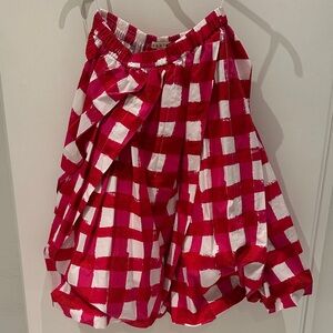 Marni X Uniqlo Fuschia and White Checkered balloon Skirt Set